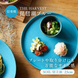【レビュー投稿で2000円クーポン】切立皿 プレート 23cm スタックトレイ THE HARVEST / SOIL 信楽焼 青 ブルー blue 食器 和食器 皿 丸 一人 カフェ デザート フルーツ サラダ ハーベスト 日本 滋賀 食洗器 電子レンジ使用可 プレゼント