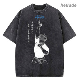 고죠 사토루주술회전 T 셔츠 남성 여성 T 셔츠 빈티지 세척면 T 셔츠 스트리트웨어 여성 의류 T 셔츠 의류 여름 반소매 여성 의류 T 셔츠 스트리트웨어 T 셔츠 빈티지 세척면