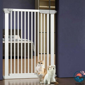 ペットゲート ペットドア 猫脱走防止 3.5CM間隔 柵 ペットフェンス 自動ロック 簡易扉 ベビーゲート 両開き ペット侵入防止 高耐久設計