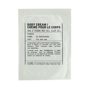 LE LABO �����{ �{�f�B�N���[�� �q�m�L HINOKI BODY CREAM HINOKI 3mL �~�j�T�C�Y 3ml �g�їp �T���v�� ������