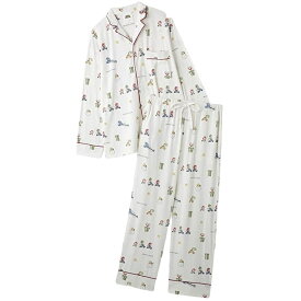 [ジェラート ピケ] 【スーパーマリオ】【メンズ】総柄シャツ&ロングパンツセット PMCT225249 Lサイズ ルームウェア