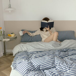 送料無料 布団カバーセット 掛ふとんカバー3点セット 4点セット コットン100% 1.2/1.5/18m ストライプ シングル 北欧 優しい肌触り 春秋 洗える フラットシーツ 枕カバー ボックスシーツ 布団カ