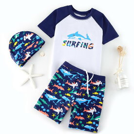 送料無料 水着 男の子 サメ 帽子付き ジュニア 子ども 子供水着 スイミング ベビー水着 子供用 こども みずぎ かわいい 赤ちゃん楽天海外通販