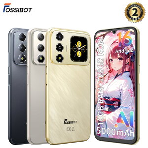 2026�N�V������FOSSiBOT S7 SIM�t���[�X�}�z �{�� Android 16 16GB+128GB �I�N�^�R�A�v���Z�b�T 5000mAh 6.88�C���` �A���h���C�h �X�}�z 50MP�J���� GeminiAI �X�}�z�P�[�X�t�� �t�B�����\�t�� �q�� �v���[���g