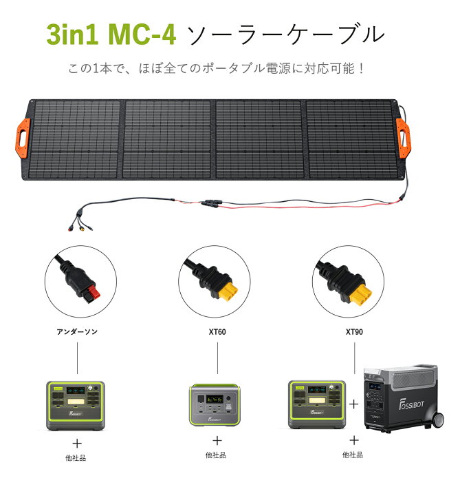 楽天市場】【即納】FOSSiBOT ソーラーチャージャー接続用ケーブル 出力  
