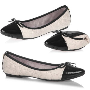 バタフライツイスト パンプス ホリー Holly 21012N ButterflyTwists バタフライ ツイスト Butterfly Twists エナメル キルティング ブラック 黒 Black クリーム 折りたたみ フラットシューズ