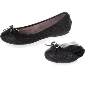 バタフライツイスト パンプス オリビア Olivia 21036NS ButterflyTwists バタフライ ツイスト Butterfly Twists ラメ キルティング ブラック 黒 Black ラウンドトゥ 折りたたみ フラットシューズ