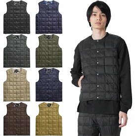 タイオン インナーダウンベスト 004 Taion クルーネックボタン インナー ダウンベスト Crew Neck Button Down Vest インナーダウン ベスト ダウン メンズ