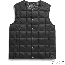 タイオン インナーダウンベスト 004 Taion クルーネックボタン インナー ダウンベスト Crew Neck Button Down Vest インナーダウン ベスト ダウン メンズ