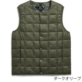 タイオン インナーダウンベスト 004 Taion クルーネックボタン インナー ダウンベスト Crew Neck Button Down Vest インナーダウン ベスト ダウン メンズ