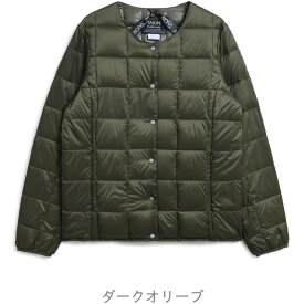 タイオン インナーダウンジャケット W104 Taion クルーネックボタン インナー ダウンジャケット Crew Neck Button Down Jkt レディース ダウン ジャケット