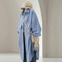 シャツワンピース ワンピース ロングワンピース レディース シャツ 長袖 ブラウス ワンピ シャツワンピ ロング ロングワンピ ロングシャツ 大きいサイズ 体型カバー 大人 きれいめ ナチュラル カジュアル 薄手 ブルー 春 秋