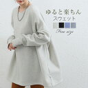 チュニック 裏微起毛 レディース 秋冬 スウェット 裏ボア プルオーバー 大きいサイズ ゆったり チュニックワンピース キレイめ トップス ゆる 長袖 ロンT 長袖tシャツ 厚手 ゆったり 体型カバー カジュアル シンプル ファッション 送料無料