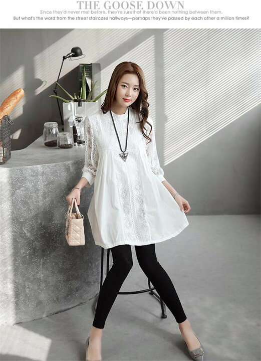 楽天市場】チュニック ワンピース ロングシャツ シャツ 白シャツ 