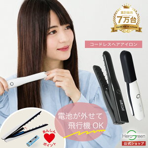 【電池が取り外せる】コードレスヘアアイロン ミニ コンパクト ミニサイズ 前髪 後れ毛 お直し 180~200℃ 二段階