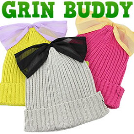 Grin Buddy チュールリボン ニットワッチキャップ　子供 キッズ/ボウシ 帽子/ニット