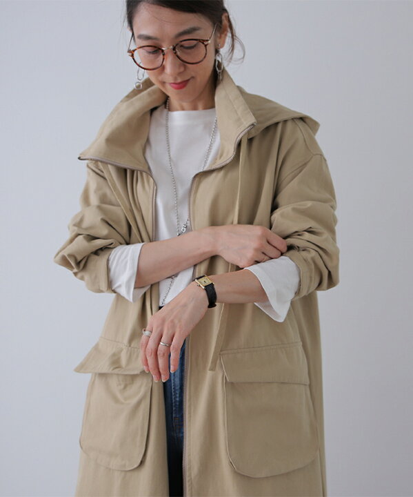 楽天市場 小顔襟 すっぽりオーバーシルエット 一部10月下旬入荷 アウター ミリタリー レディース ロングコート モッズコート ロング 大きいサイズ ミリタリーコート ハイネック フード フードコート 体型カバー ジップアップ ライトアウター 羽織 黒 秋 冬 Hug U