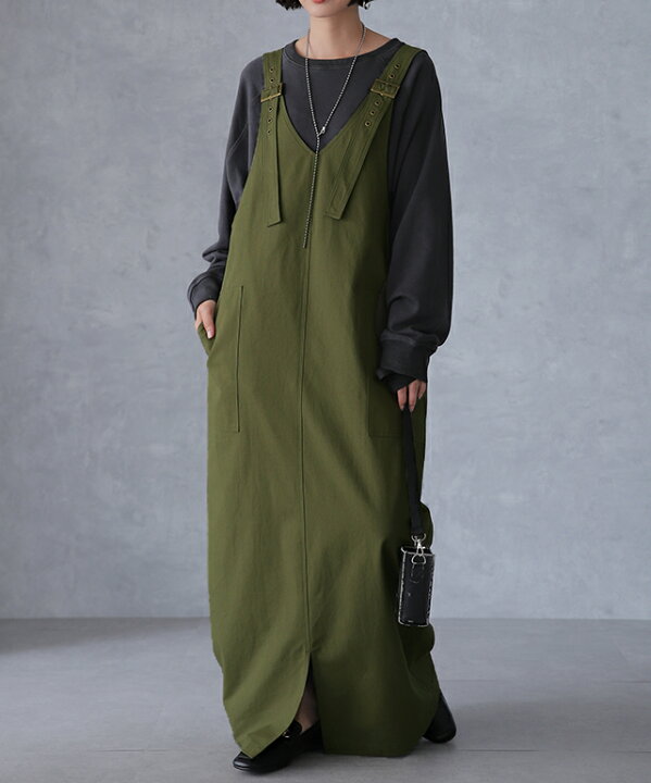 楽天市場 体重 5キロ見え Vカット サロペスカート あす楽 サロペット スカート レディース ジャンバースカート ワンピース ロングワンピ 体型カバー オーバーオール オールインワン V ロングワンピース Vネック 黒 大きいサイズ 体型カバー 春 夏 Hug U Hug U