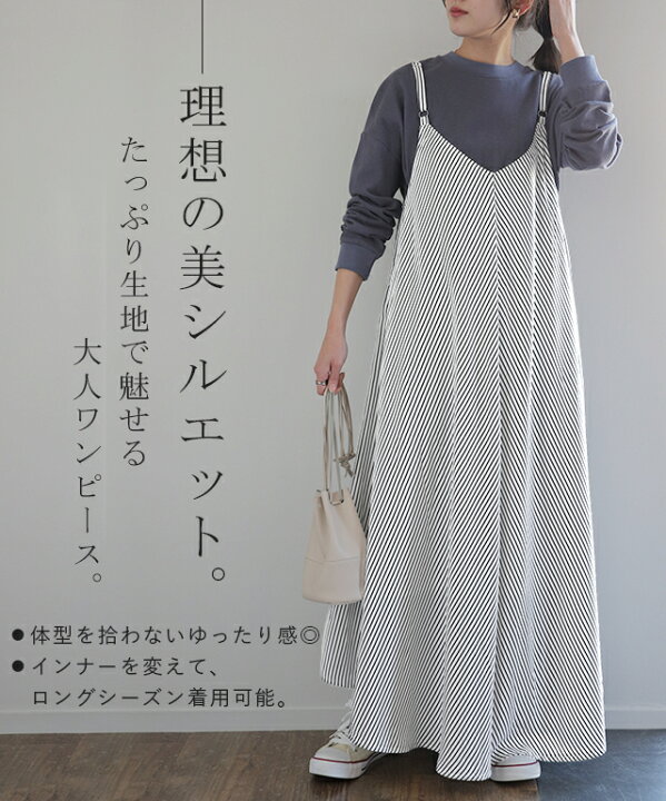 楽天市場 ワンピース レディース ロングワンピース 一部4月中旬入荷 ロングワンピ マキシワンピース マキシワンピ マキシ ロング ノースリーブ ストライプ ロング丈 Aラインワンピース フレアワンピース フレア Aライン 大きいサイズ ビッグシルエット 春 夏 Hug U