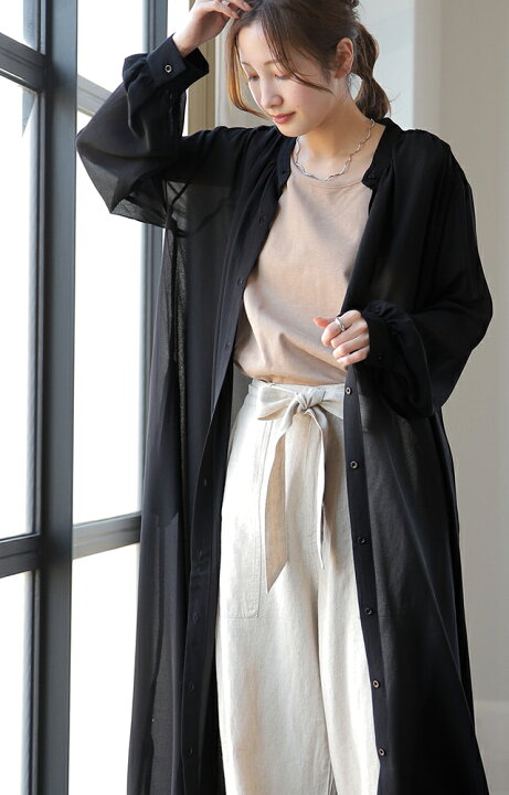 楽天市場】シアーシャツ ロングシャツ シャツ ロング ワンピース  