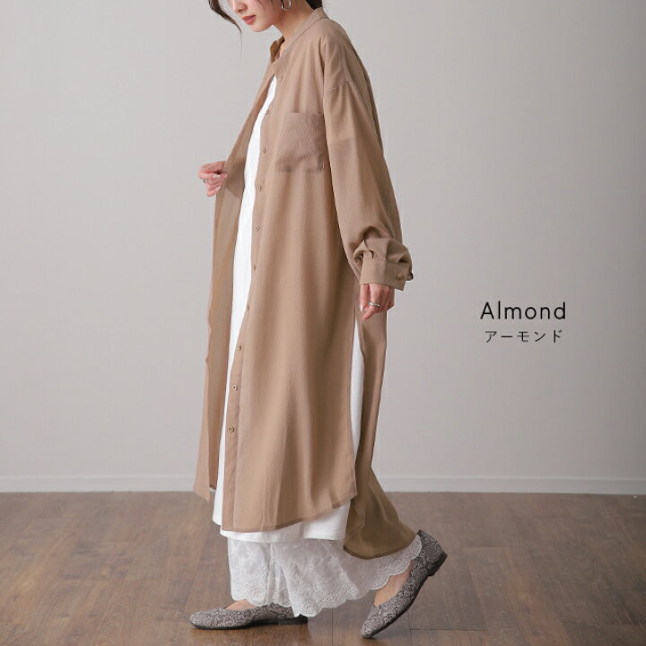 楽天市場】シアーシャツ ロングシャツ シャツ ロング ワンピース 