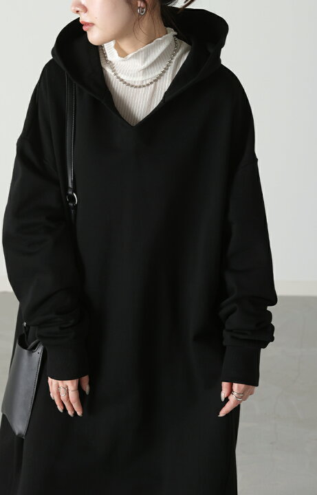 楽天市場】ワンピ 体型カバー パーカーワンピース スウェット 【即納  