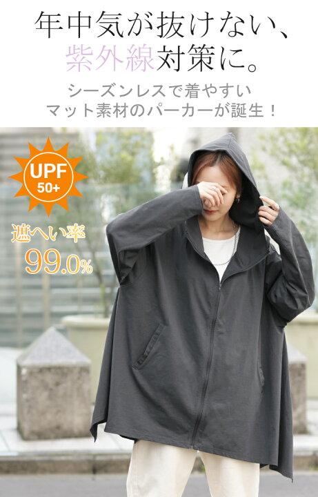 楽天市場】パーカー 接触冷感 UVカット 変形 【即納】 カーディガン 