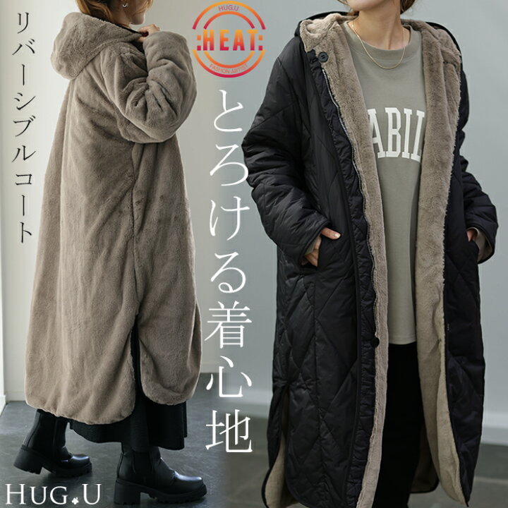 楽天市場】大特価1,000円OFF☆ 極暖 ファー「 2倍楽しむ 2WAYコート 