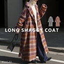 1,480円OFF SALE コート チェスターコート シャギー レディース アウター ロング ロングコート チェック 総柄 無地 ドルマン ワイドカラー ウエストマーク 紐 オーバー ゆったり 長い チェスター ジャケット 大きいサイズ 体型カバー グレー オレンジ 秋 冬 HUG.U