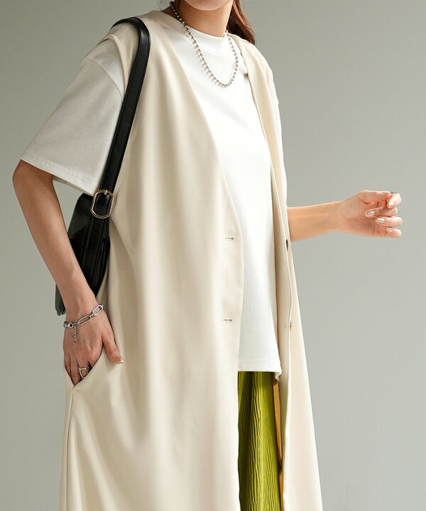 楽天市場】ベスト ジレ ロングベスト トップス 薄手 【即納  