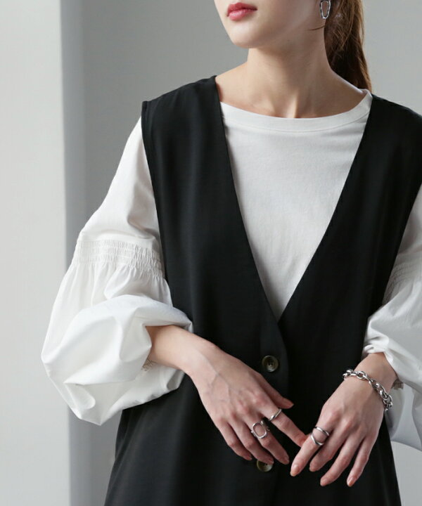 楽天市場】ベスト ジレ ロングベスト トップス 薄手 【即納 