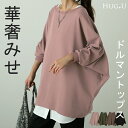 ロンT 『 本気の 体型カバー』 トップス 二の腕カバー レディース カットソー 長袖 Tシャツ ロング チュニック ビッグ プラスサイズ 大きいサイズ 長め ゆったり ボートネック 変形 シルエット お尻が隠れる 黒 秋 冬 HUG.U