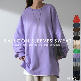 2025AW新作 スウェット 選べる裏地 裏シャギー パイル地 レディース トレーナー トップス 大きいサイズ メンズライク 無地 ドルマンスリーブ ビッグサイズ カジュアル ビッグ ドロップショルダー ビッグシルエット ストリート ゆったり 長袖 黒 大きめ 秋 冬 HUG.U