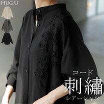 楽天市場】刺繍 ブラウス（カラーブラック）（シャツ・ブラウス 