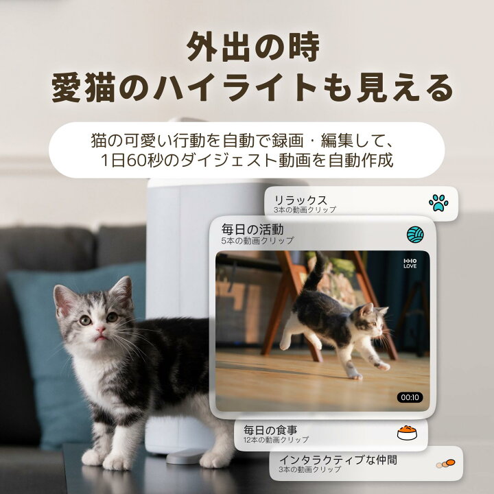 楽天市場】☆P10倍!HHOLOVE O Sitter 猫用スマート見守りロボット 自動 