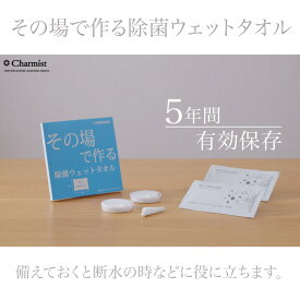 その場で作る除菌ウエットタオル1個（2回分）