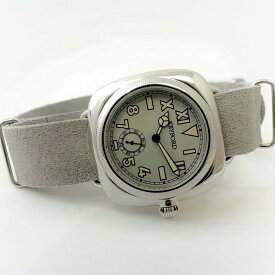 M.R.M.W. モントルロロイミリタリーウォッチ 選べる5タイプ 腕時計 メンズ レディース Cushion watch クッションウォッチ カリフォルニアダイヤル スモーキーグレー CLF-grey