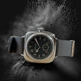 M.R.M.W. モントルロロイミリタリーウォッチ 選べる5タイプ 腕時計 メンズ レディース Cushion watch クッションウォッチ カリフォルニアダイヤル スモーキーブラック CLF-black