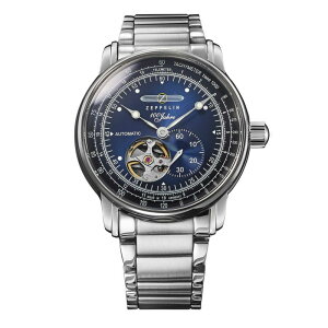 【月末限定P5倍】正規品 ZEPPELIN ツェッペリン 腕時計 メンズ 機会式 Special Edition 100 Years〈100周年記念〉オープンハートオートマティック ブルー ステンレスベルト 自動巻き 日本限定 ZE7662M-3