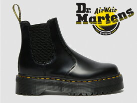 【国内正規品】ドクターマーチン チェルシーブーツ 厚底 サイドゴアブーツ ブラック レディース Dr.Martens CHELSEA BOOTS 2976 QUAD BLACK