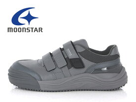 ムーンスター 安全靴 セーフティシューズ アドット MOONSTAR ADDTO ADT03 GRAY ベルクロ スニーカー ローカット グレー 灰色 幅広 3E 先芯 防滑 レディース メンズ 月星 マジックテープ JSAA規格認定品 おしゃれ 作業靴 プロテクティブスニーカー