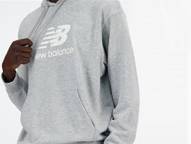 【2024年春夏新作】ニューバランス NEW BALANCE スウェットフーディ Sport Essentials Stacked Logo アスレチックグレー 灰色 メンズ スタックドロゴ プルオーバー スエット パーカー