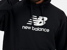 【2024年春夏新作】ニューバランス NEW BALANCE スウェットフーディ Sport Essentials Stacked Logo ブラック 黒 メンズ スタックドロゴ プルオーバー パーカー スエット