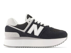 【2024春夏新作】ニューバランス 574+ 厚底 スニーカー ブラック 黒 レディース Bワイズ NEW BALANCE WL574Z SA BLACK【国内正規品】