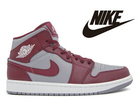 【残り26.5センチ】NIKE AIR JORDAN 1 MID CHERRYWOOD RED/WHITE-CEMENT GREYナイキ エアジョーダン1 ミッド チェリーウッドレッド ホワイト セメントグレー 赤 白 灰色 スニーカー メンズ