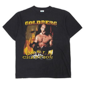 ビル・ゴールドバーグ Bill Goldberg 90s 90年代 プリントTシャツ プロレスラー WCW USA ヴィンテージ アメリカ 古着 メンズ Tシャツ カットソー ブラック 黒 XL【中古】