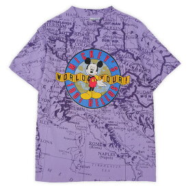 Disney ディズニー Mickey Mouse 90's 90年代 ミッキーマウス キャラクタープリント Tシャツ USA製 VELVA SHEEN ヴェルバシーン VINTAGE ヴィンテージ ビンテージ アメリカ古着 メンズ カットソー パープル / 総柄 L【中古】