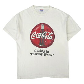コカ・コーラ Coca-Cola 00's 2000年代 両面プリントTシャツ ロゴ アドバダイズ マーチャンダイズ Hanes ヘインズ USA ヴィンテージ ビンテージ VINTAGE アメリカ古着 メンズ Tシャツ カットソー ホワイト 白 L【中古】