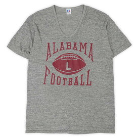 ラッセル RUSSELL 80s 80年代 Uネック カレッジプリントTシャツ 旧タグ MADE IN USA アメリカ製 珍品 ヴィンテージ ビンテージ VINTAGE 古着 メンズ カットソー 霜降りグレー L【中古】