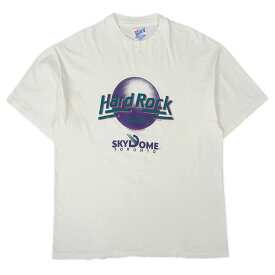 ハードロックカフェ Hard Rock CAFE 90's 90年代 ロゴプリント Tシャツ MADE IN USA アメリカ製 シングルステッチ Hanes BEEFY ヴィンテージ ビンテージ VINTAGE 古着 メンズ カットソー ホワイト 白 L【中古】